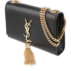 Black Small Monogram Kate Tassel Bag